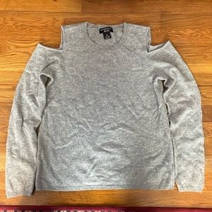 Gray cashmere sweater — shoulder cut outs